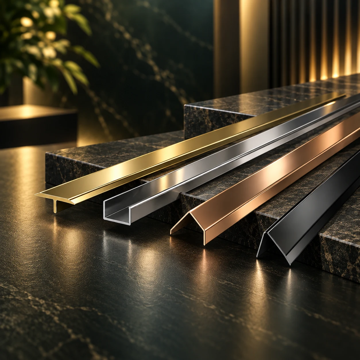 Thiết kế đại diện các biên dạng nẹp inox do Đại Nam Wall cung cấp