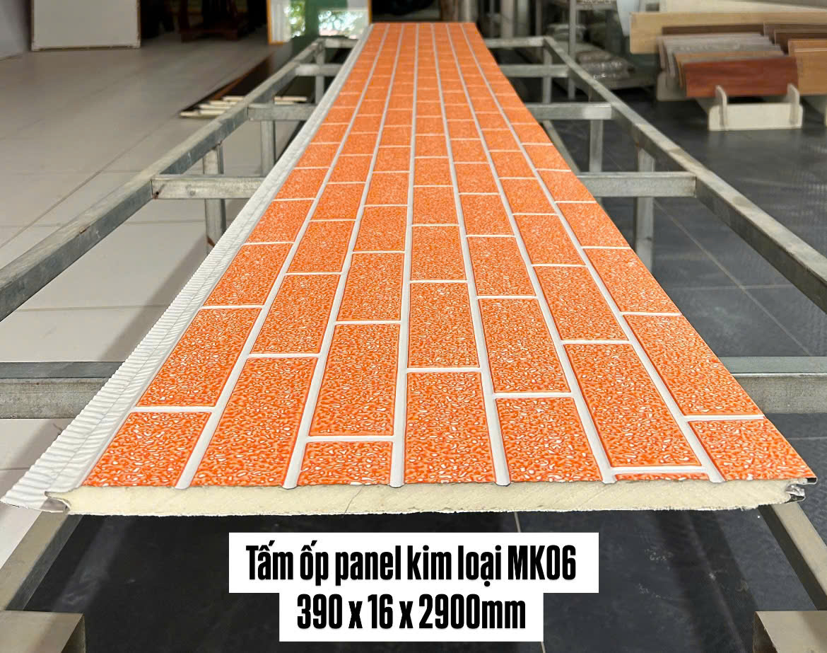 Bề mặt 06: Họa tiết gạch tông cam, ron sáng