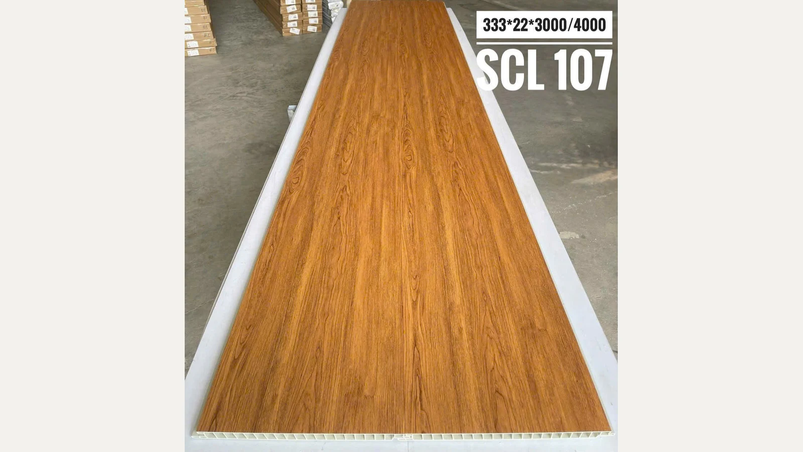 Bề mặt SCL107: Vàng cam · Vân teak