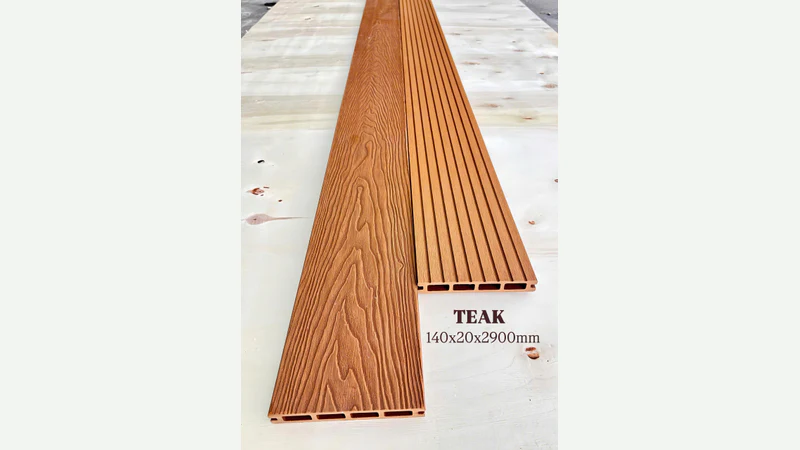 Sàn gỗ nhựa lỗ vuông 140 × 20 × 2.900 mm