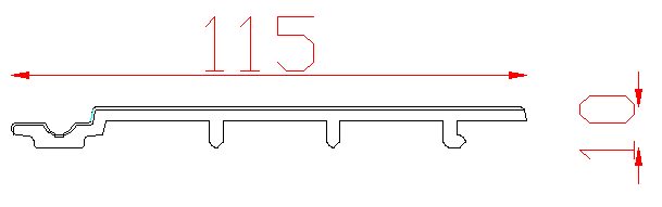 Bản vẽ kỹ thuật đúng mã Tấm ốp gỗ nhựa nguyên sinh 115 × 10 mm