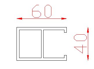 Bản vẽ kỹ thuật đúng mã Thanh lam gỗ nhựa nguyên sinh 60 × 40 mm