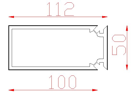 Bản vẽ kỹ thuật đúng mã Thanh lam gỗ nhựa nguyên sinh 100 × 50 mm
