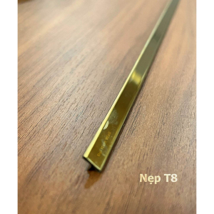 Nẹp Inox T8 Vàng Gương – Dài 2m4