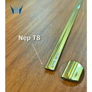 Nẹp Inox T8 Vàng Gương – Dài 2m4