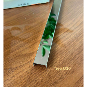 Nẹp Inox U20 Trắng Gương – Dài 2m4