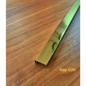 Nẹp Inox U20 Vàng Gương – Dài 2m4