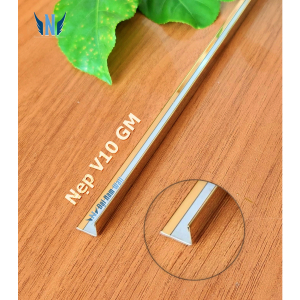 Nẹp Inox V10 Vàng Gấp Mép – Dài 2m4