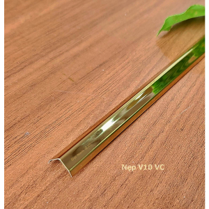 Nẹp Inox V10 Vàng Vát Cạnh – Dài 2m4