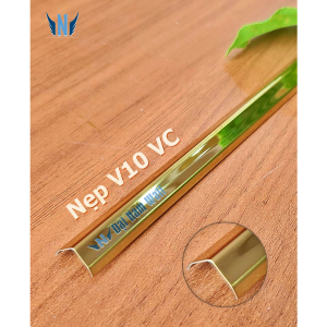 Nẹp Inox V10 Vàng Vát Cạnh – Dài 2m4