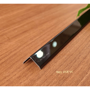 Nẹp Inox V15 Đen Vát Cạnh – Dài 2m4