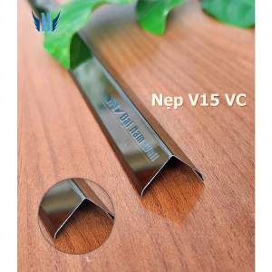 Nẹp Inox V15 Đen Vát Cạnh – Dài 2m4
