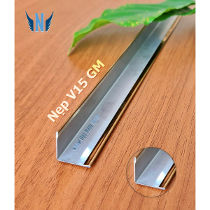 Nẹp Inox V15 Hồng Gấp Mép – Dài 2m4