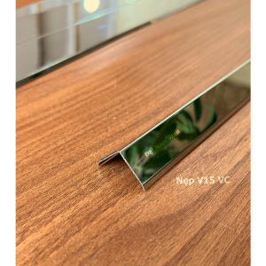 Nẹp Inox V15 Trắng Vát Cạnh – Dài 2m4