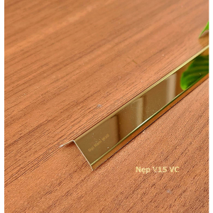 Nẹp Inox V15 Vàng Vát Cạnh – Dài 2m4