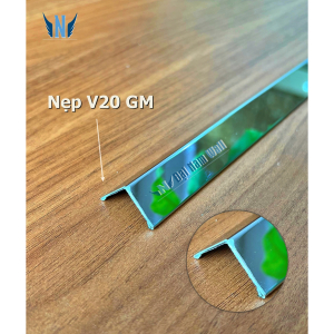Nẹp Inox V20 Trắng Gấp Mép – Dài 2m4 Nẹp Inox V20 Trắng Gấp Mép – Dài 2m4