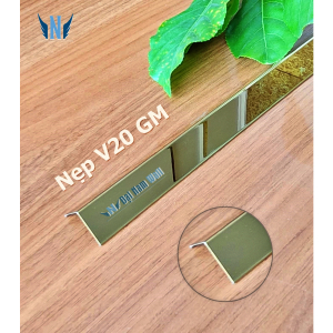 Nẹp Inox V20 Vàng Gấp Mép – Dài 2m4 Nẹp Inox V20 Vàng Gấp Mép – Dài 2m4