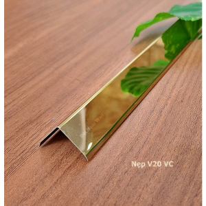 Nẹp Inox V20 Vàng Vát Cạnh – Dài 2m4