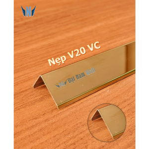 Nẹp Inox V20 Vàng Vát Cạnh – Dài 2m4