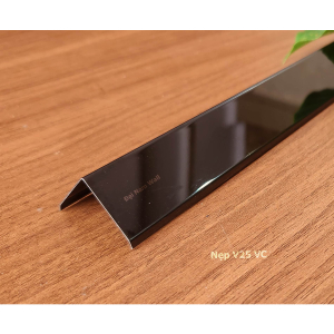 Nẹp Inox V25  Đen Vát Cạnh – Dài 2m4