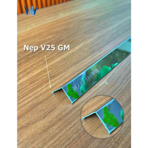 Nẹp Inox V25 Trắng Gấp Mép – Dài 2m4 Nẹp Inox V25 Trắng Gấp Mép – Dài 2m4