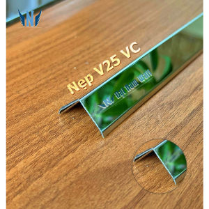 Nẹp Inox V25 Trắng Vát Cạnh – Dài 2m4