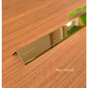 Nẹp Inox V25 Vàng Vát Cạnh – Dài 2m4