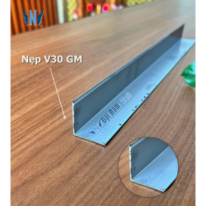 Nẹp Inox V30 Trắng Gấp Mép – Dài 2m4 Nẹp Inox V30 Trắng Gấp Mép – Dài 2m4