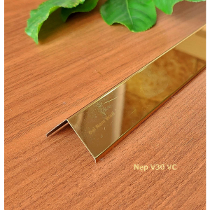 Nẹp Inox V30 Vàng Vát Cạnh – Dài 2m4