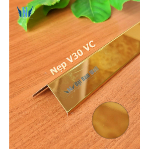 Nẹp Inox V30 Vàng Vát Cạnh – Dài 2m4