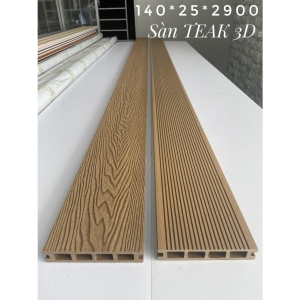 Sàn Gỗ Nhựa Teak 3D - SH140x25 Sàn Gỗ Nhựa Teak 3D - SH140x25