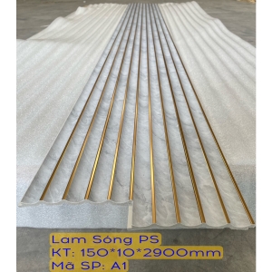 Tấm Ốp Nhựa PS Bán Nguyệt Chỉ Vàng - PSBN150x10 Tấm Ốp Nhựa PS Bán Nguyệt Chỉ Vàng - PSBN150x10