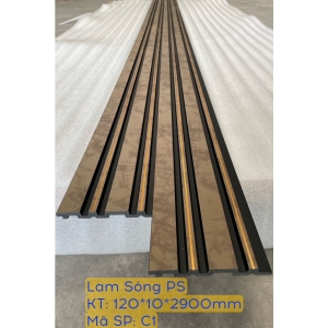 Tấm Ốp Nhựa PS Sóng Chỉ Vàng - PSCV120x10