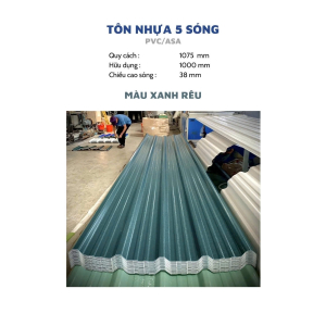 Tôn Nhựa 5 Sóng  Tôn Nhựa 5 Sóng