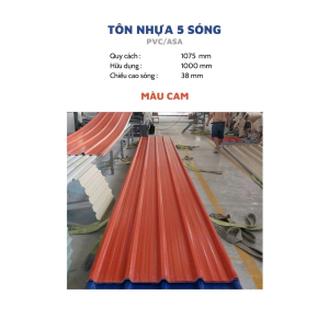 Tôn Nhựa 5 Sóng  Tôn Nhựa 5 Sóng