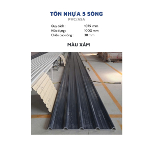 Tôn Nhựa 5 Sóng  Tôn Nhựa 5 Sóng