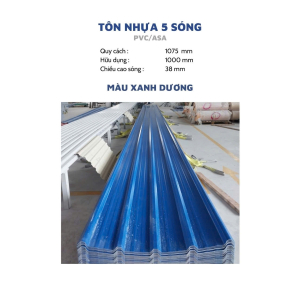 Tôn Nhựa 5 Sóng  Tôn Nhựa 5 Sóng