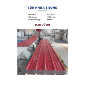 Tôn Nhựa 5 Sóng  Tôn Nhựa 5 Sóng