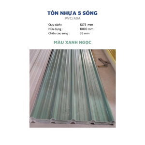 Tôn Nhựa 5 Sóng  Tôn Nhựa 5 Sóng