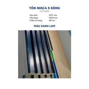 Tôn Nhựa 5 Sóng  Tôn Nhựa 5 Sóng