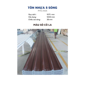 Tôn Nhựa 5 Sóng  Tôn Nhựa 5 Sóng
