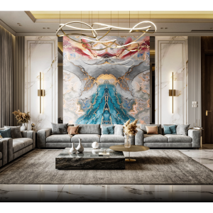 Tranh Tráng Gương Vân Đá Phòng Khách 