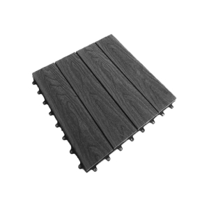 Vỉ gỗ nhựa ngoài trời vân gỗ VGDN30x30 - Xám Đen  Vỉ gỗ nhựa ngoài trời vân gỗ VGDN30x30 - Xám Đen
